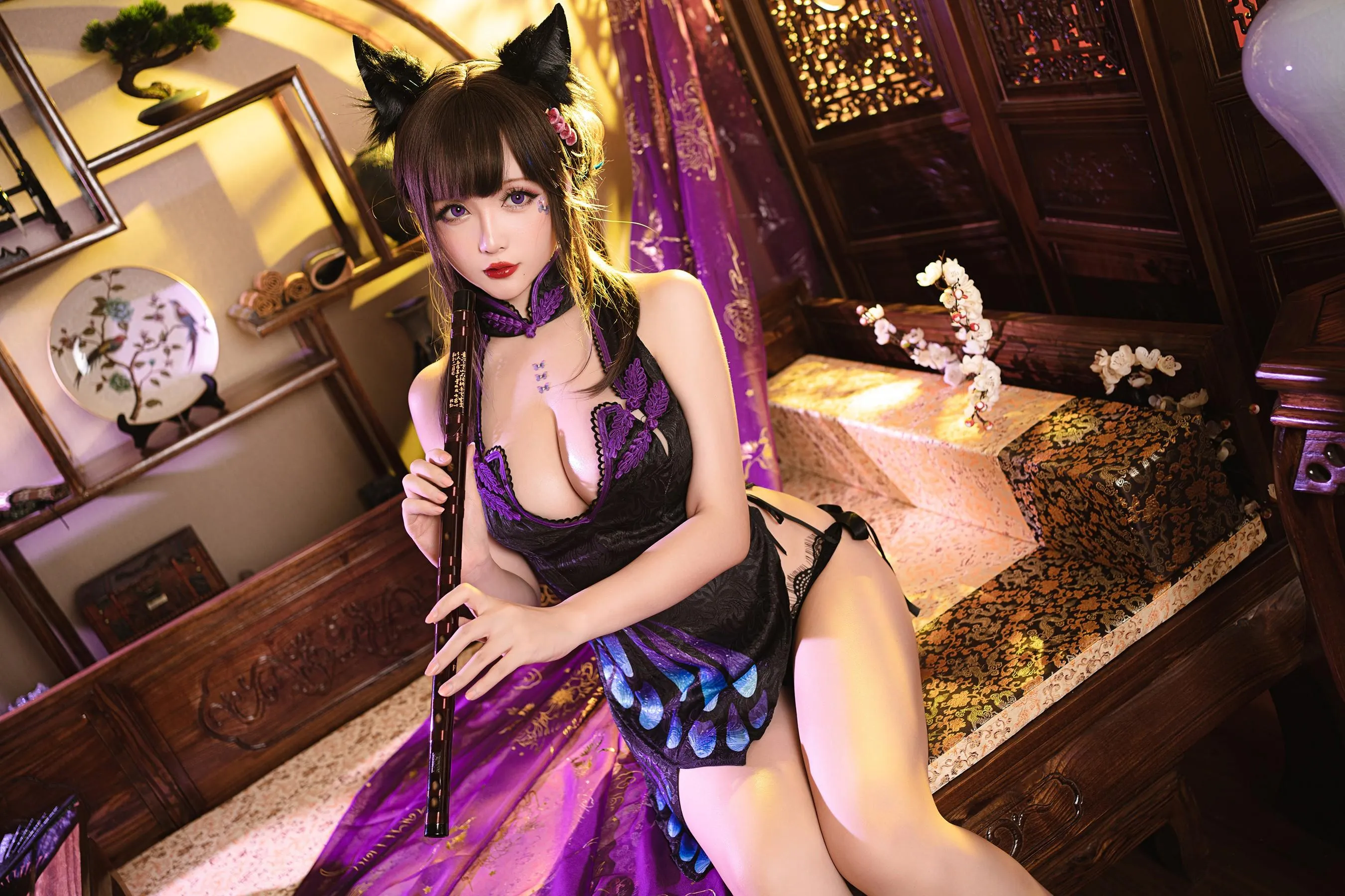 星之迟迟 – NO.122 蝴蝶旗袍 [47P]插图5